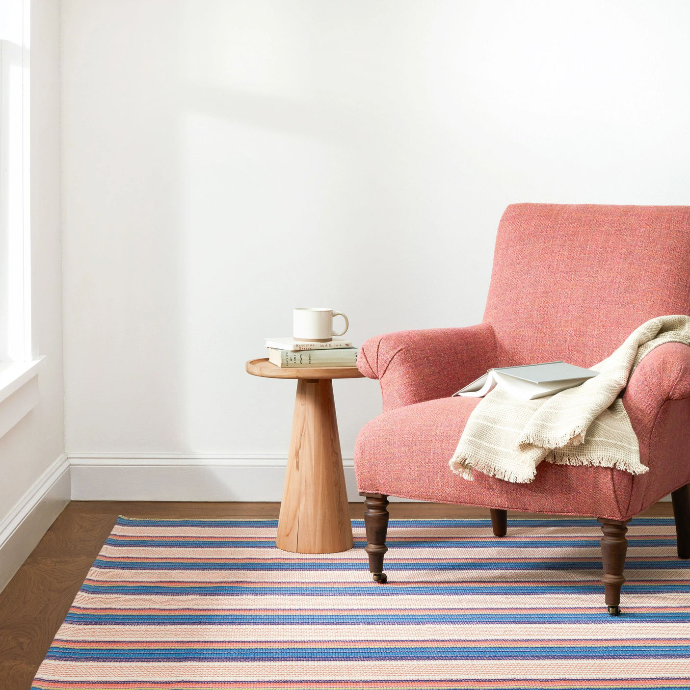 Sloane Stripe Handwoven Cotton Rug