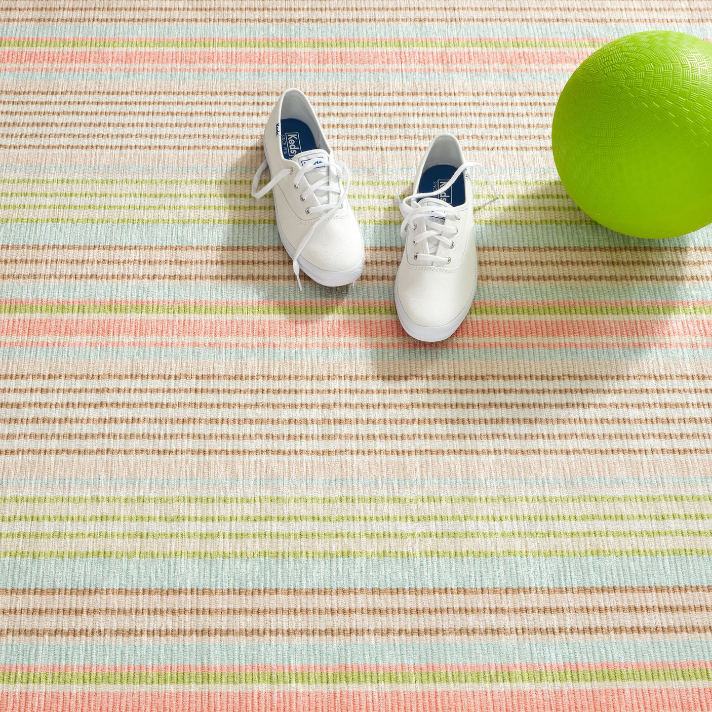 Ana Ticking Machine Washable Rug