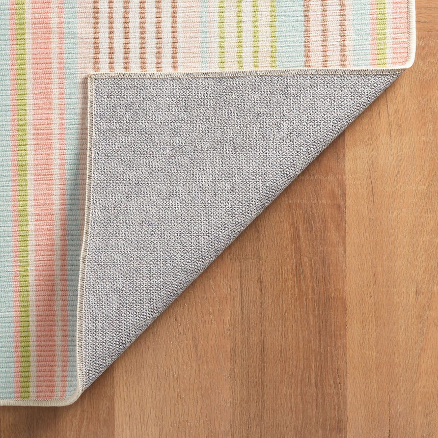 Ana Ticking Machine Washable Rug