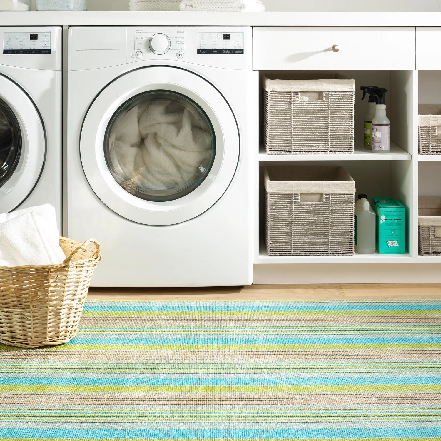 Aquinnah Ticking Machine Washable Rug
