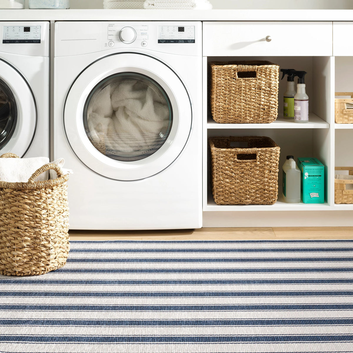 Awning Stripe Machine Washable Rug