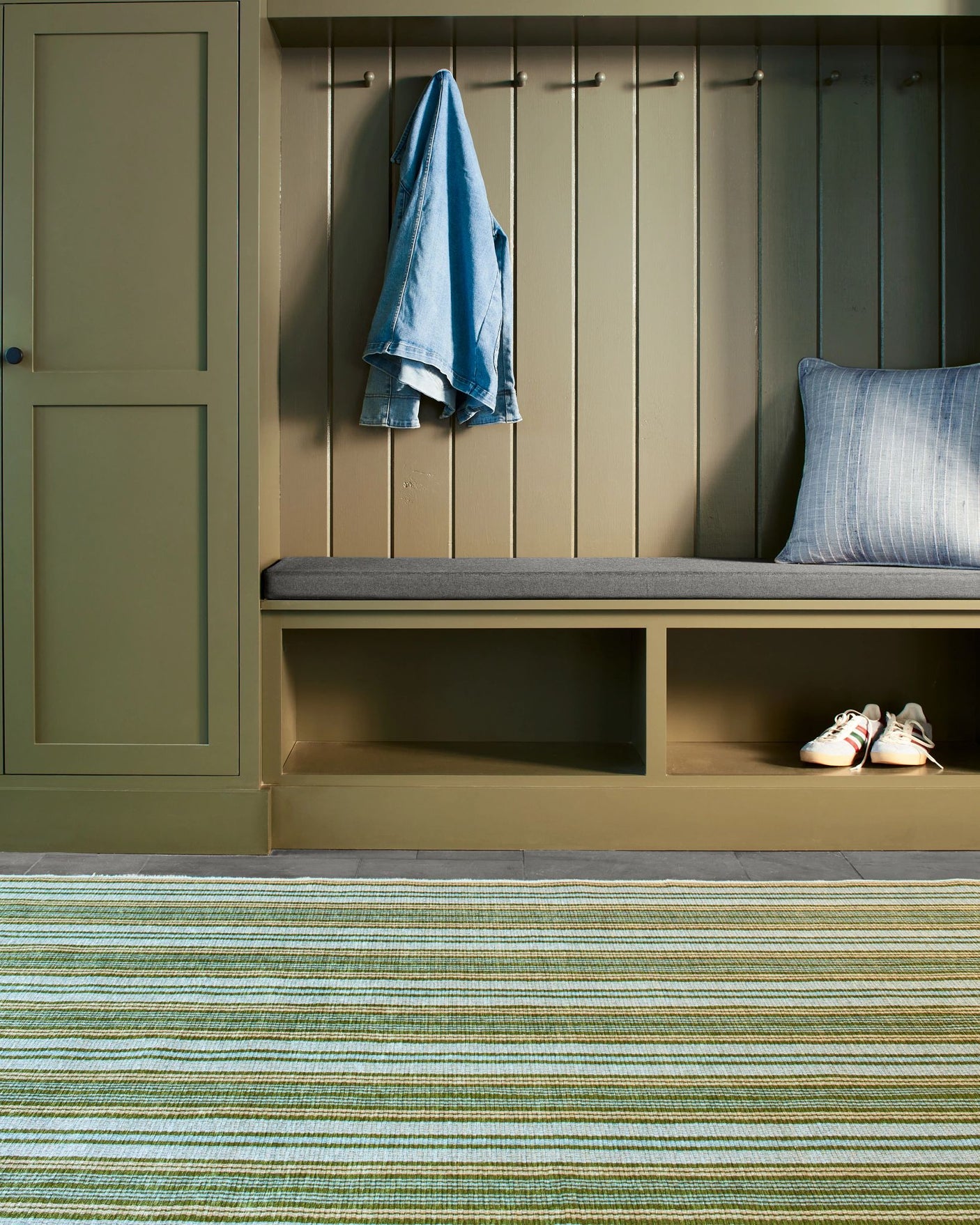 Caravan Stripe Machine Washable Rug