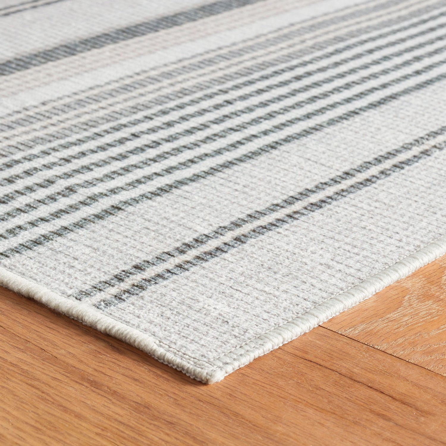 Gradation Ticking Machine Washable Rug