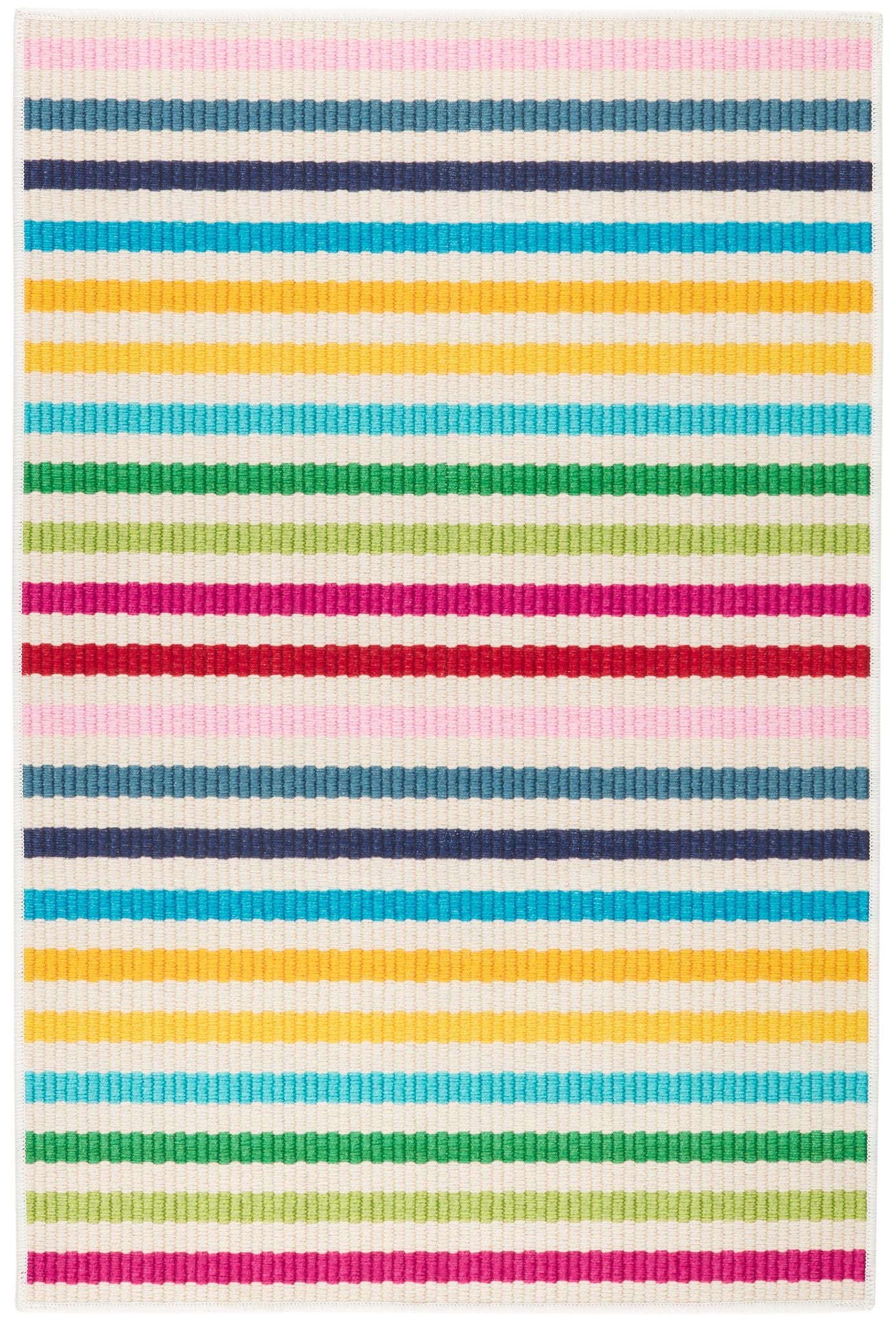Rainbow Stripe Machine Washable Rug