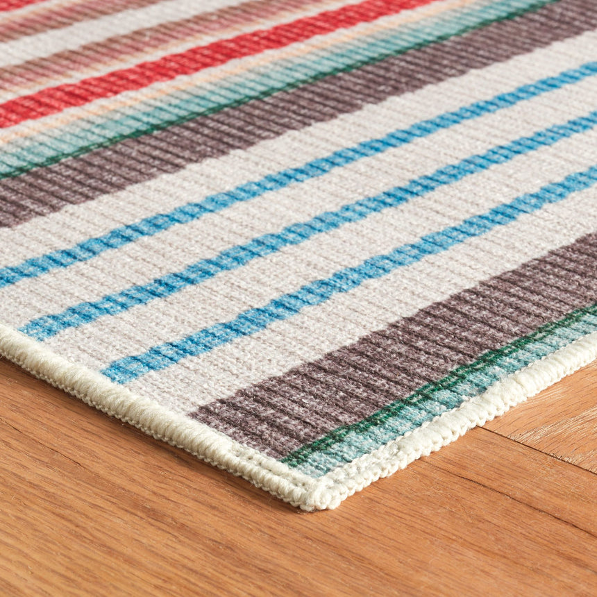 Ranch Stripe Machine Washable Rug