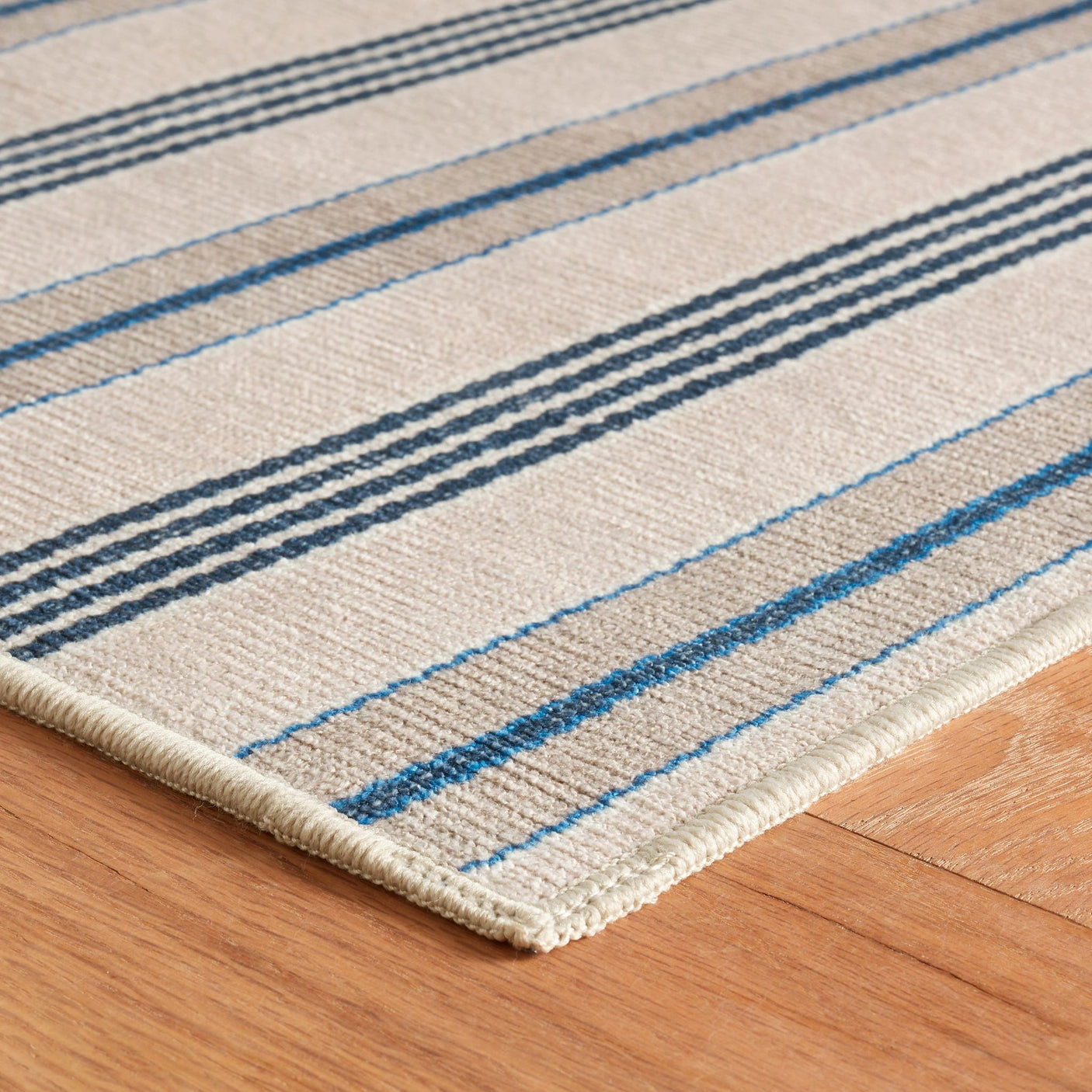 Nimes Ticking Machine Washable Rug