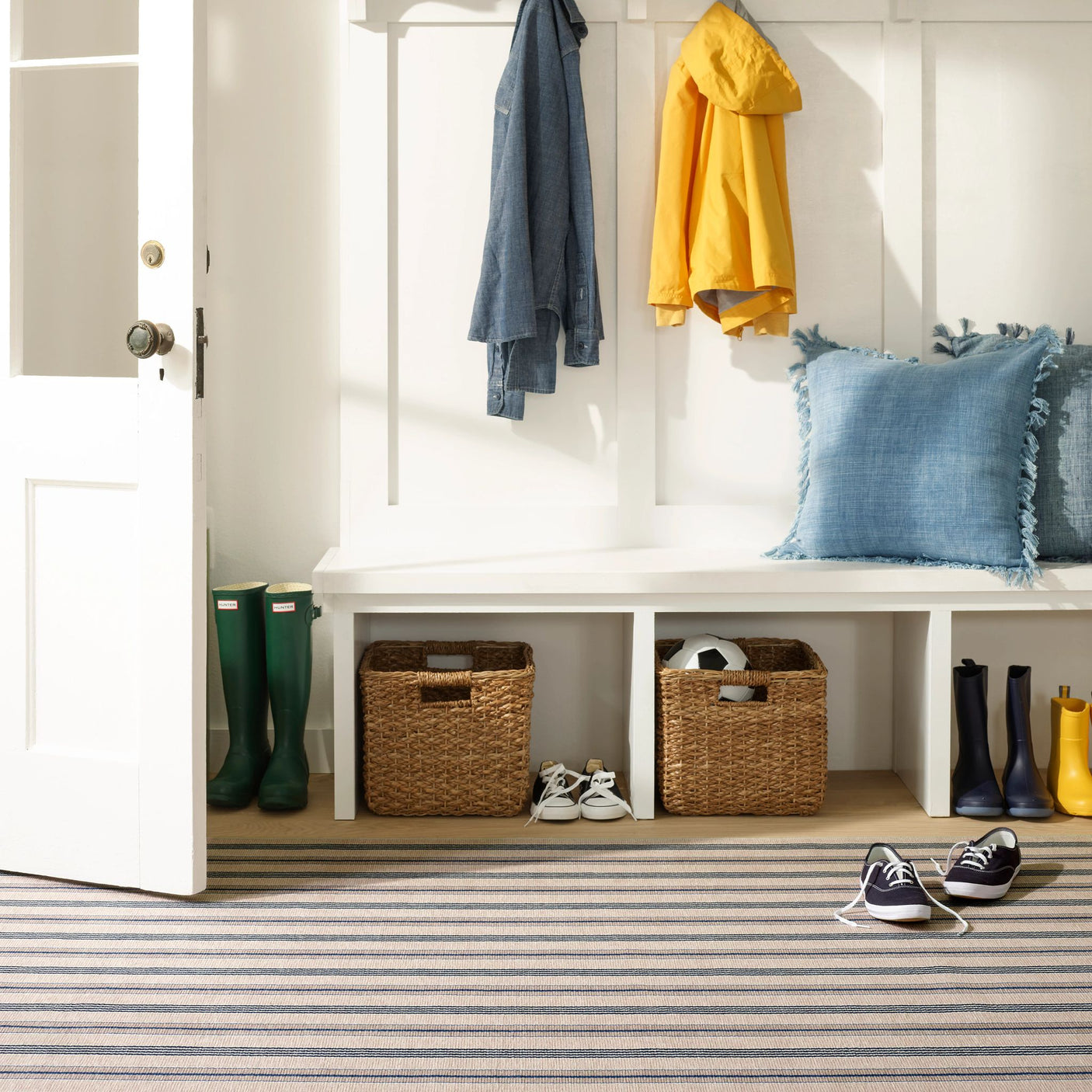 Nimes Ticking Machine Washable Rug