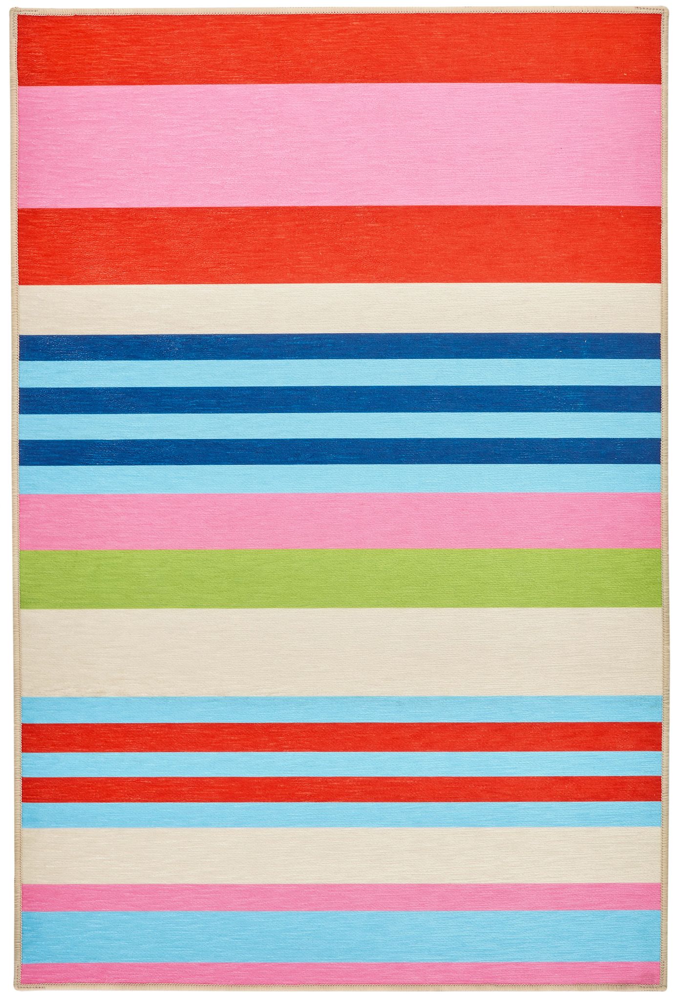 Beach Stripe Machine Washable Rug