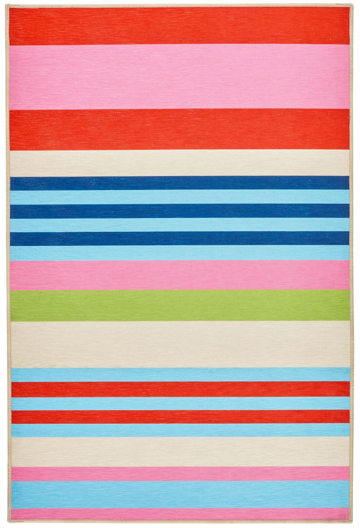 Beach Stripe Machine Washable Rug