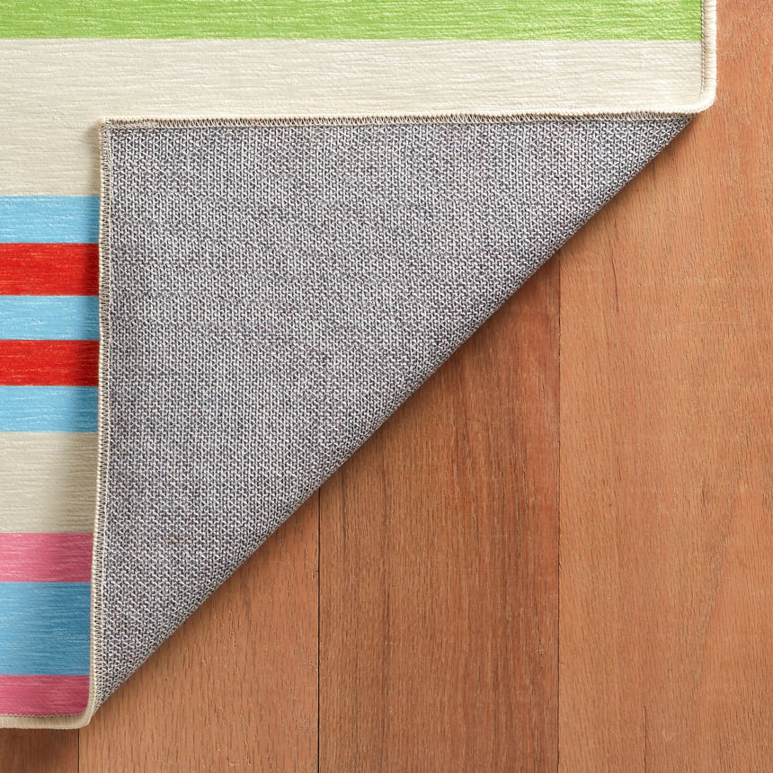 Beach Stripe Machine Washable Rug