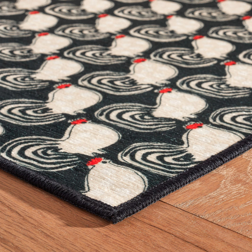 Cockadoodledoo Machine Washable Rug