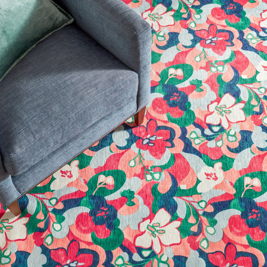 Dreamy Daisies Machine Washable Rug