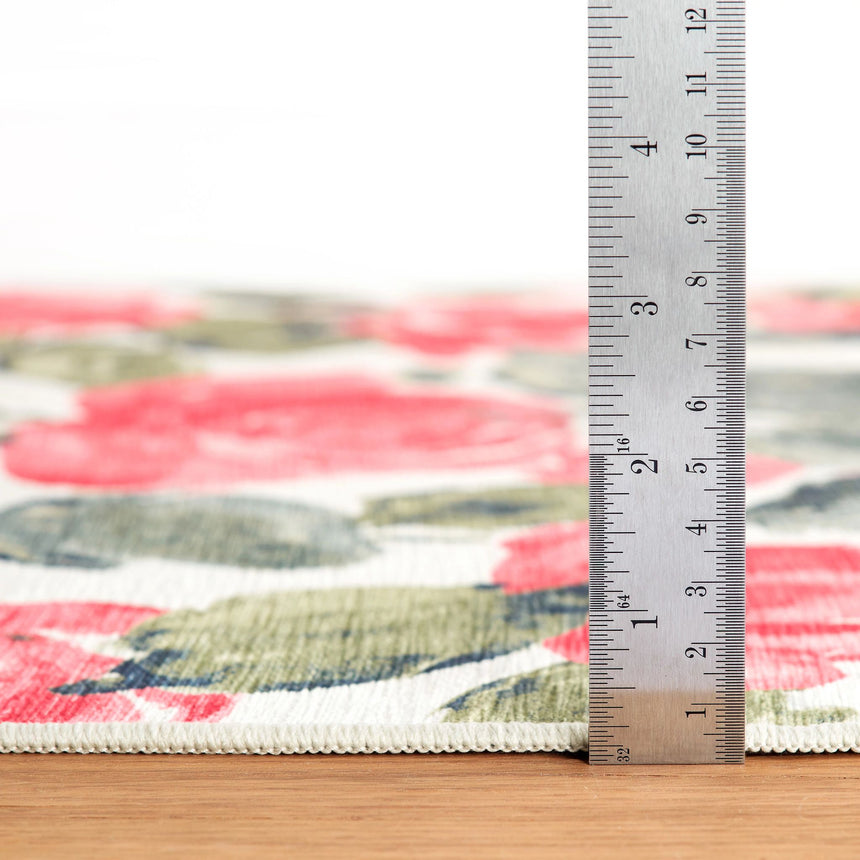 Pretty Peonies Machine Washable Rug