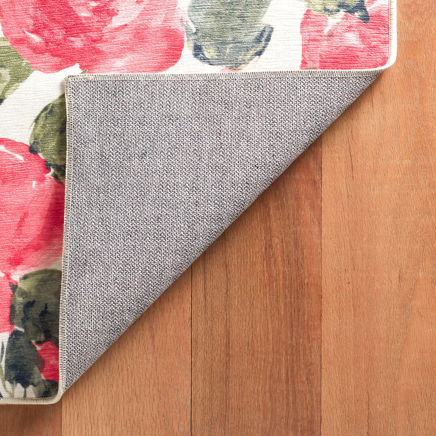 Pretty Peonies Machine Washable Rug