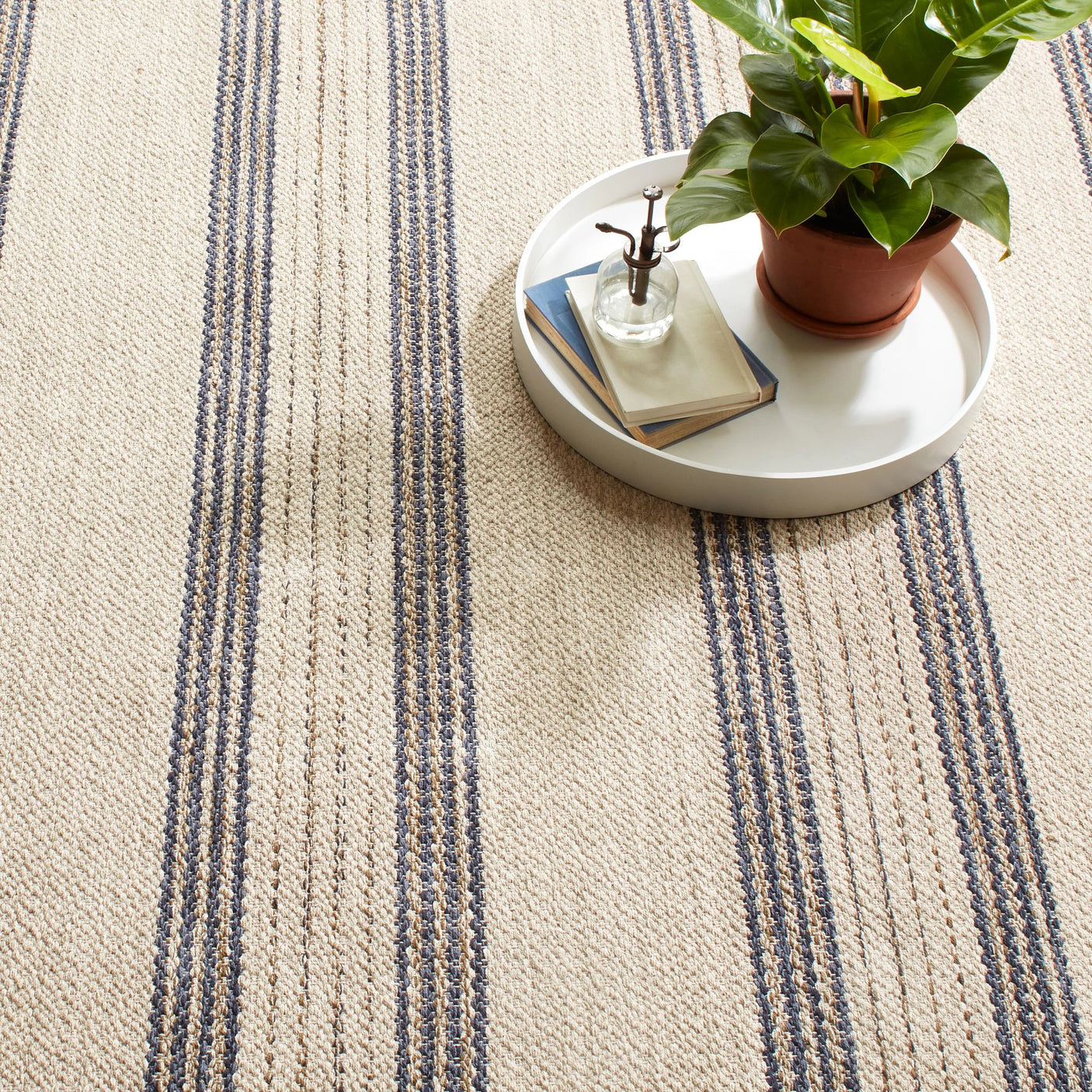 Cielo Stripe Handwoven Cotton Rug