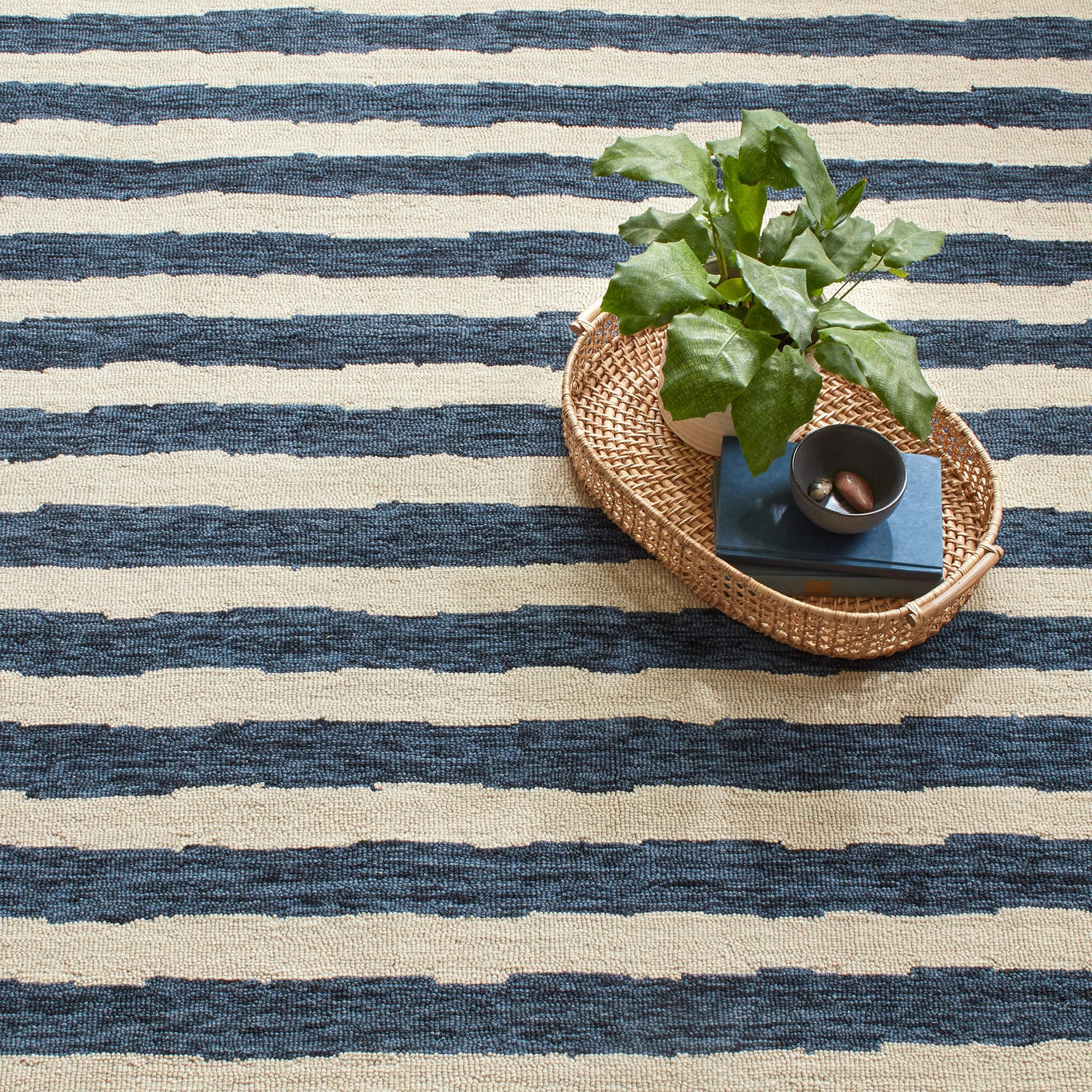 Silas Stripe Hand Micro Hooked Wool Rug