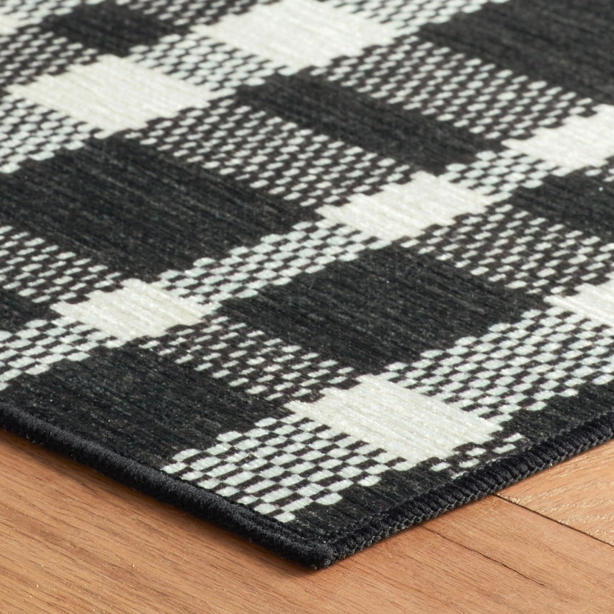 Houston Plaid Machine Washable Rug