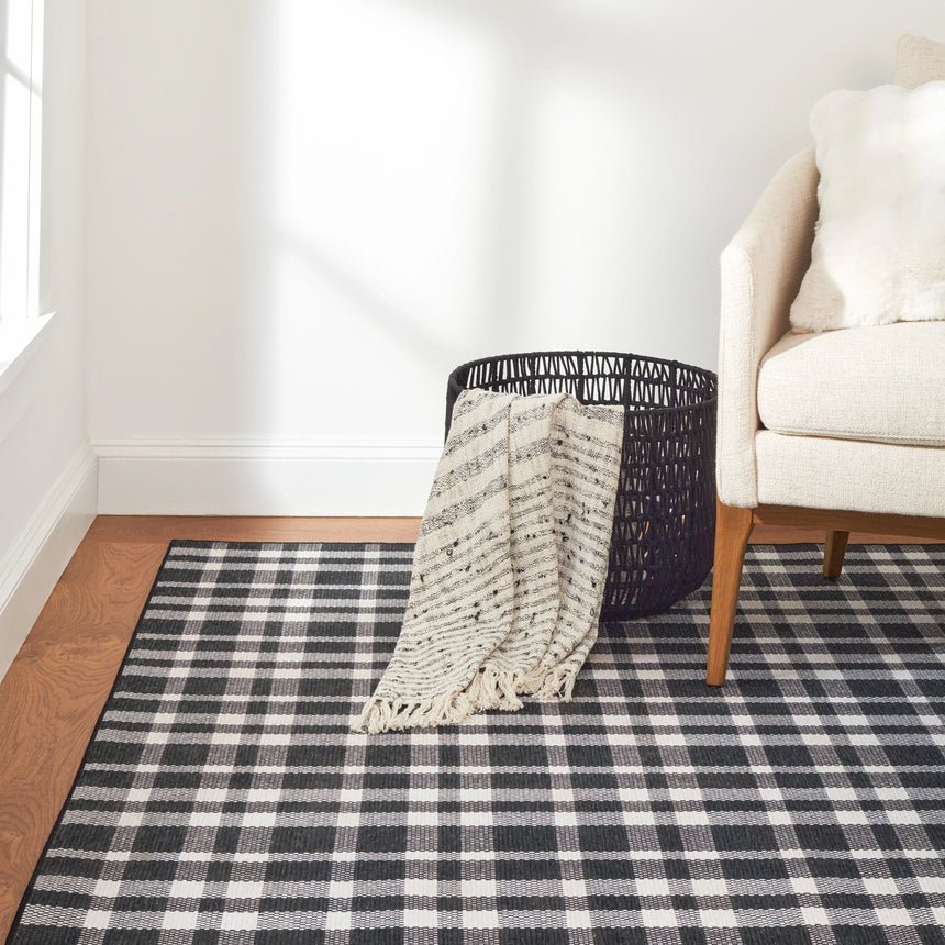Houston Plaid Machine Washable Rug