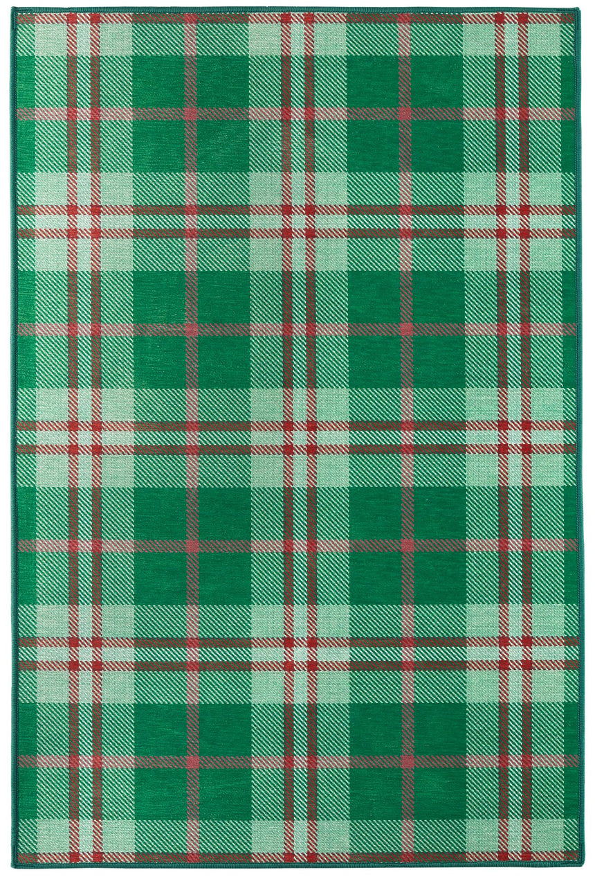 Jolly Plaid Machine Washable Rug