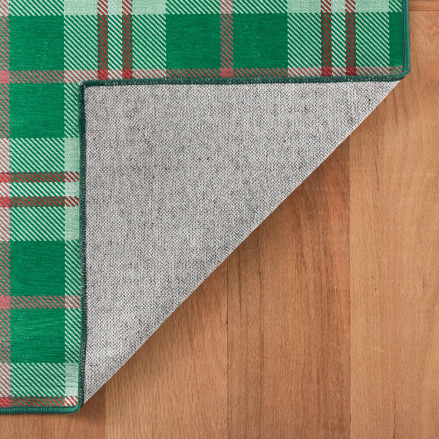 Jolly Plaid Machine Washable Rug