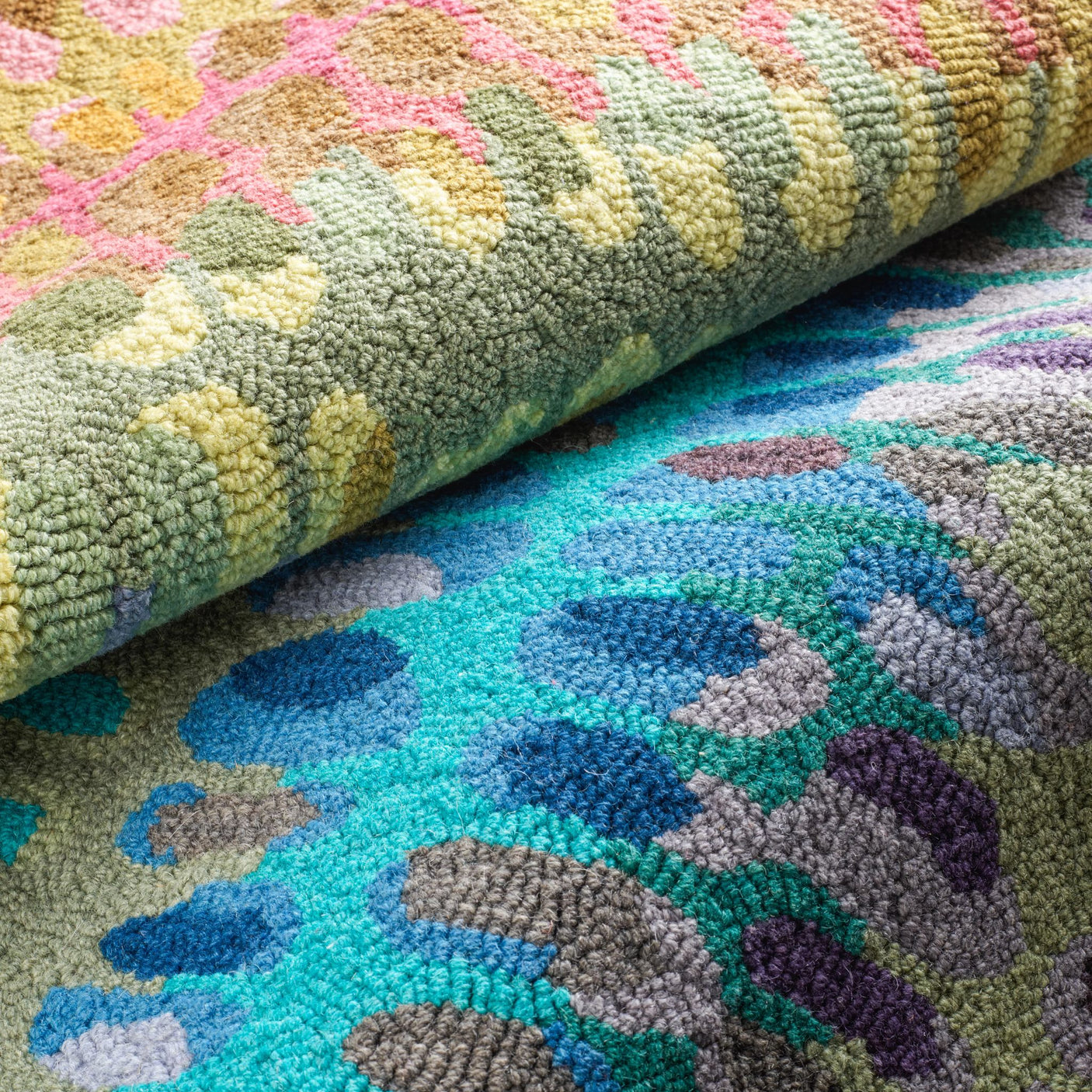 Paint Chip Hand Micro Hooked Wool Rug