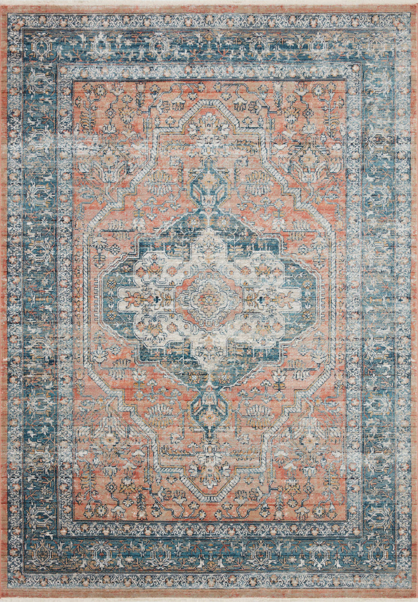 Elise Rug 01 | Coral / Blue