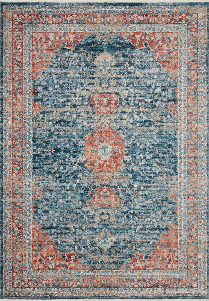 Elise Rug 05 | Navy / Red