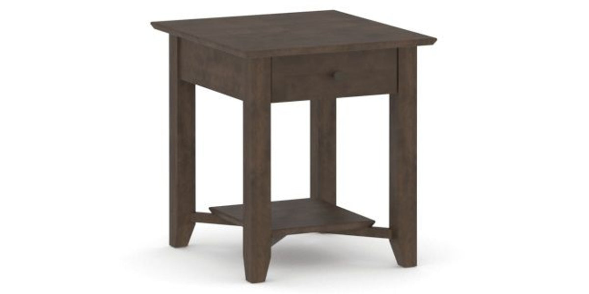 Canadel Accent Rectangular End Table 2422 EJ in 29 Hazelnut Washed, three-quarter view