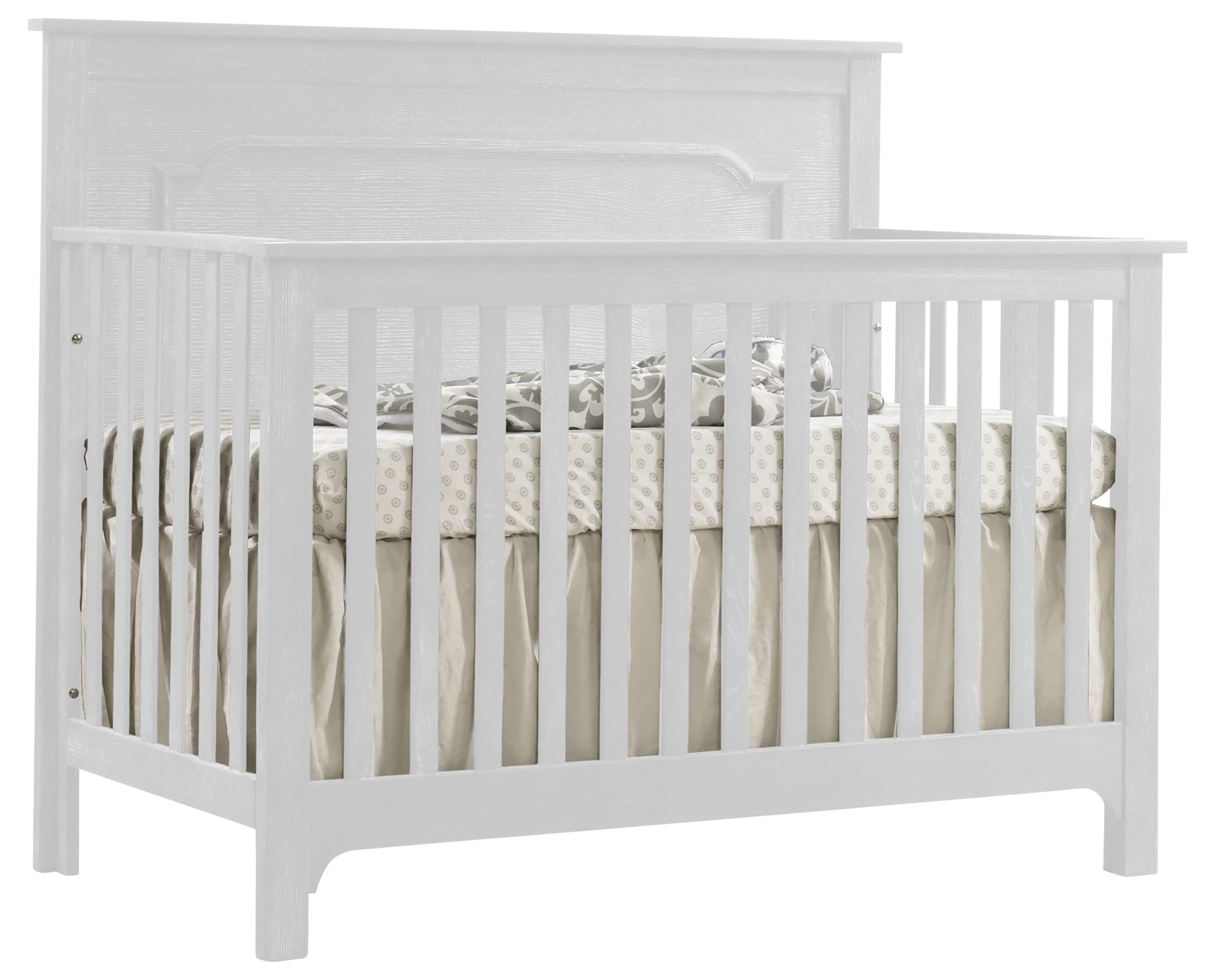 White Brushed Oak | Emerson 5-in-1 Convertible Crib | Valley Ridge Furniture