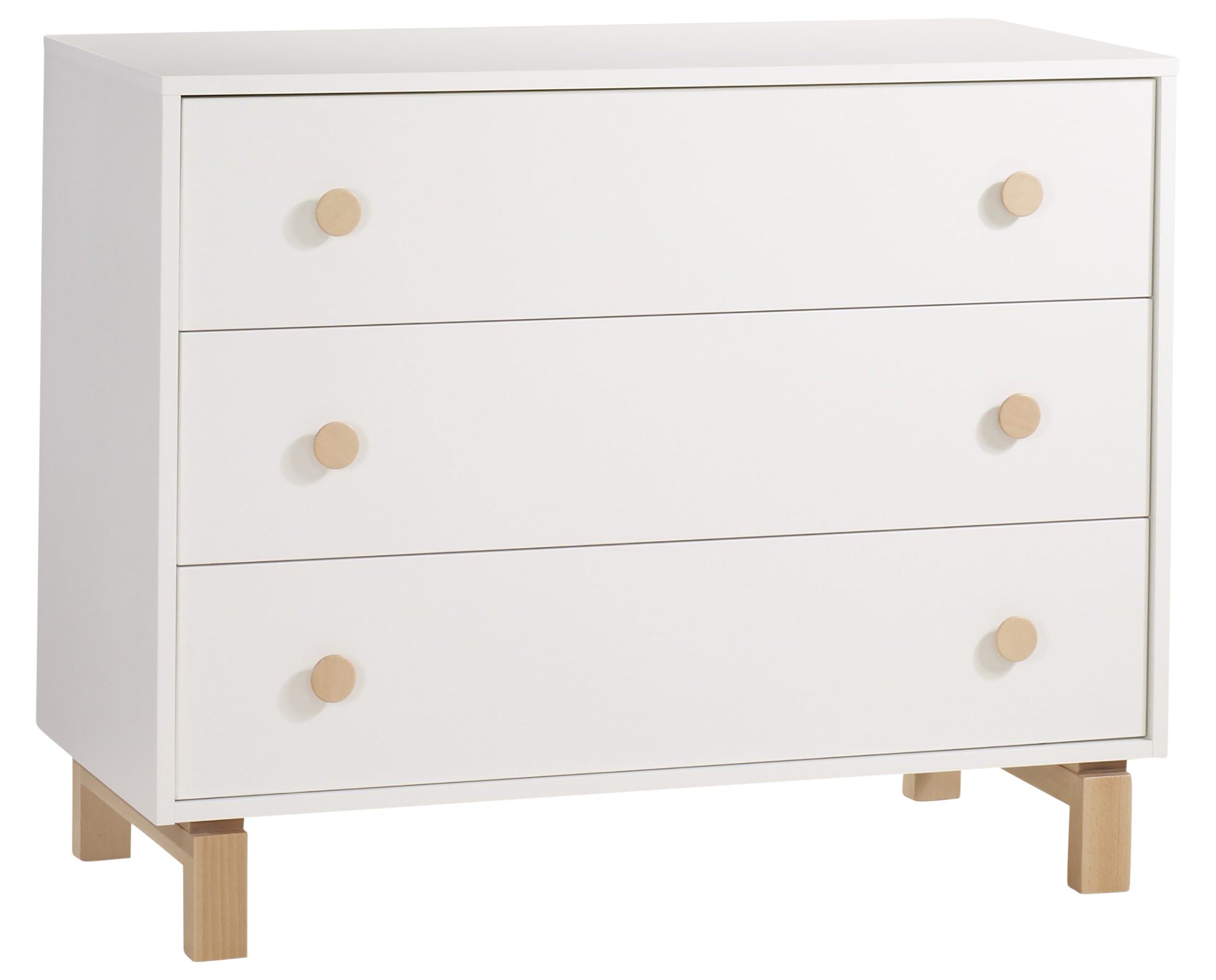 White Laminate and Natural Laminate with Natural Wood | Bjorn Crib & Dresser Set | Valley Ridge Furniture
