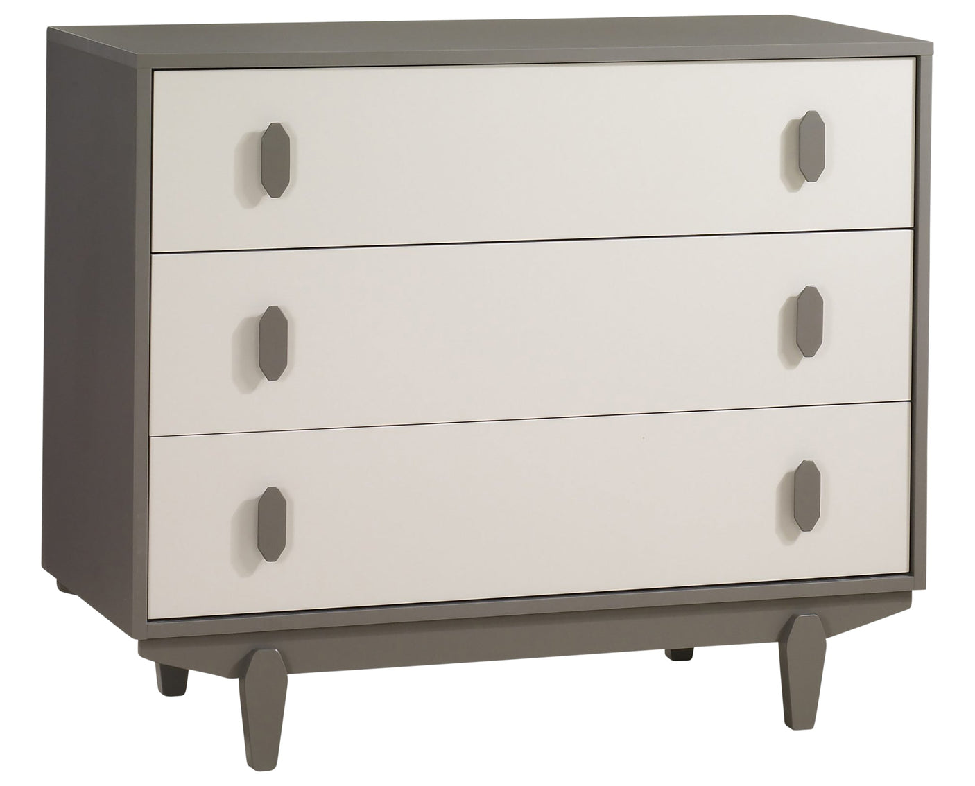 Latte Laminate and Taupe Laminate with Taupe Wood | Tate Crib & Dresser Set | Valley Ridge Furniture