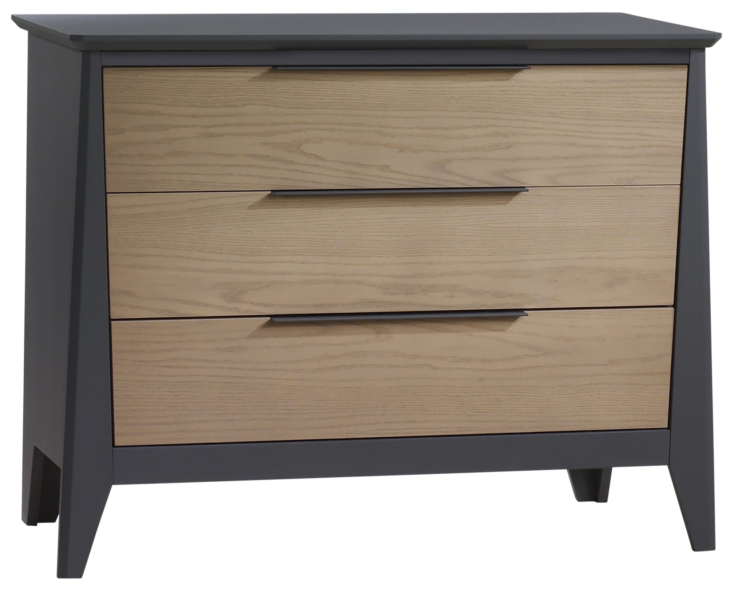 Graphite Birch with Natural Wheat Birch | Flexx Premium 3 Drawer XL Dresser | Valley Ridge Furniture
