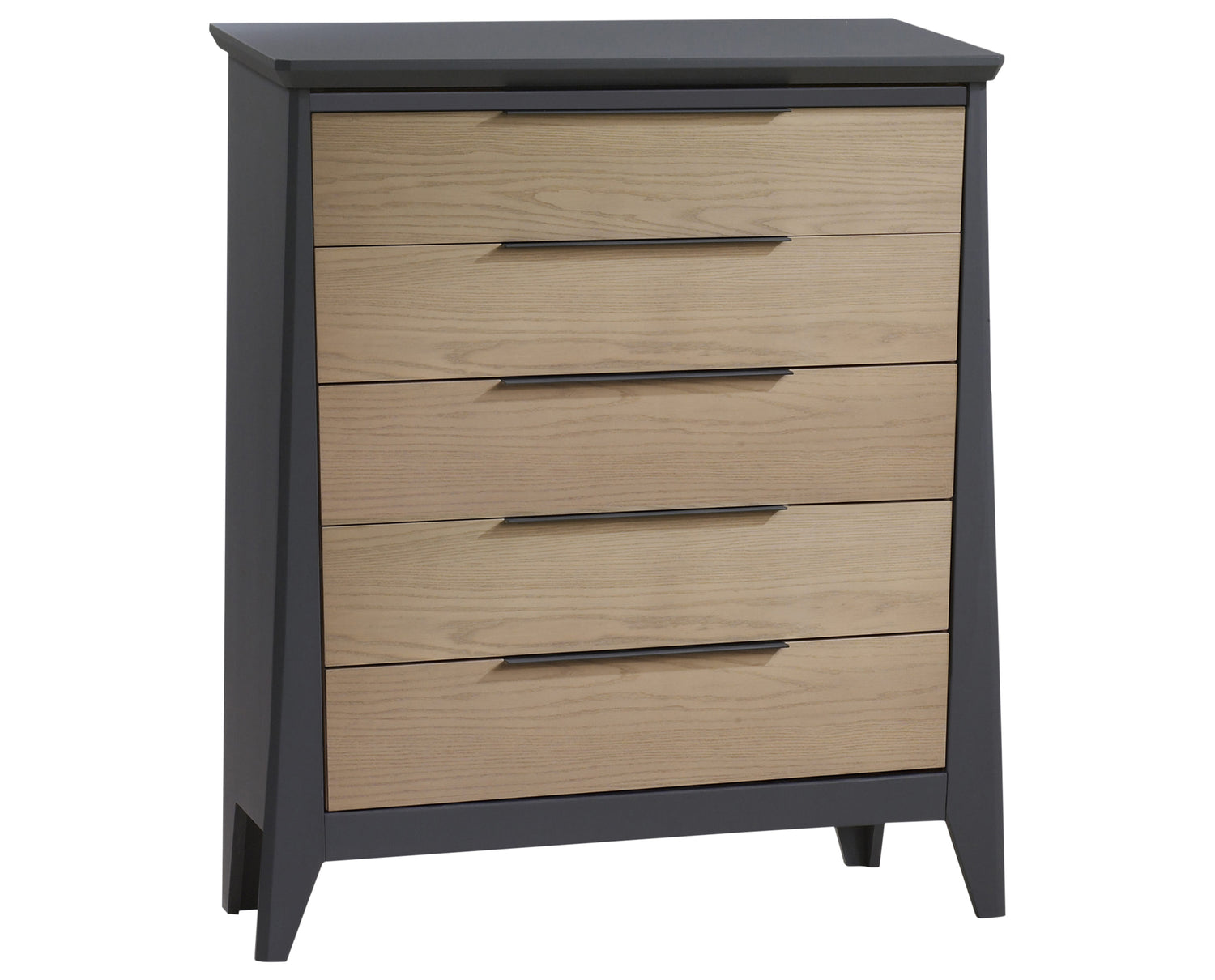 Graphite Birch with Natural Wheat Birch | Flexx Premium 5 Drawer Dresser | Valley Ridge Furniture