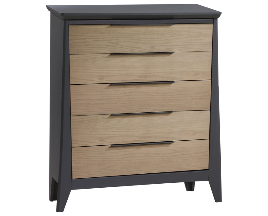 Graphite Birch with Natural Wheat Birch | Flexx Premium 5 Drawer Dresser | Valley Ridge Furniture