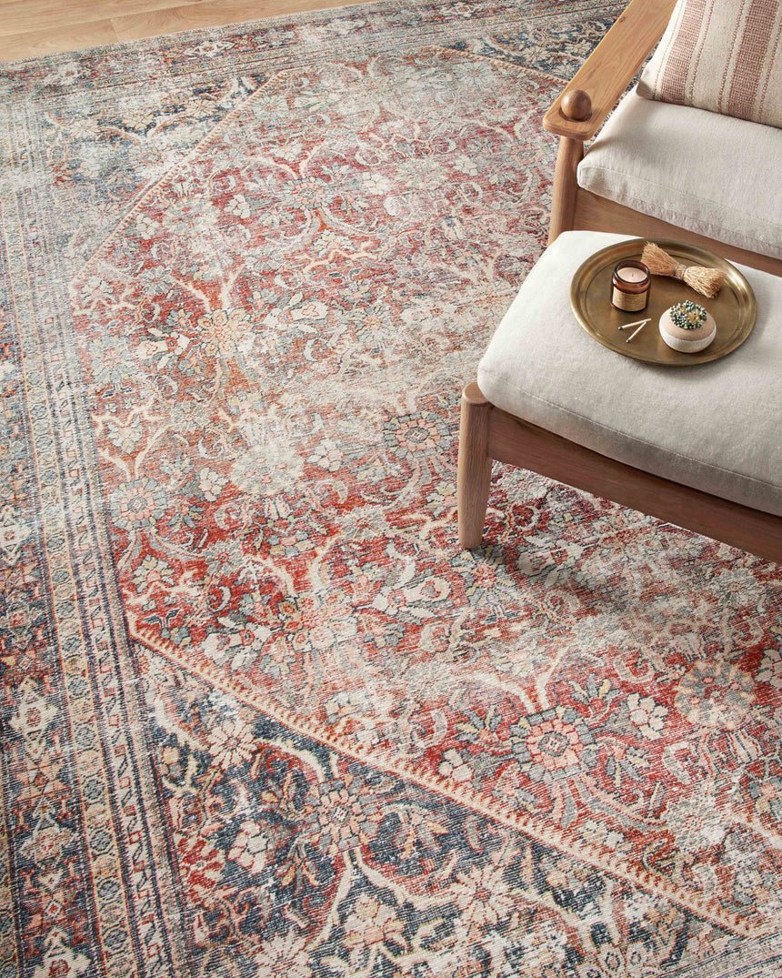 Georgie Rug 01 | Red / Navy