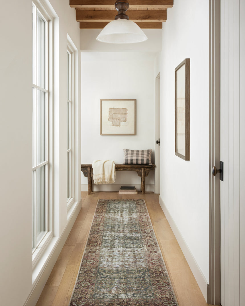 Georgie Rug 07 | Moss / Salmon