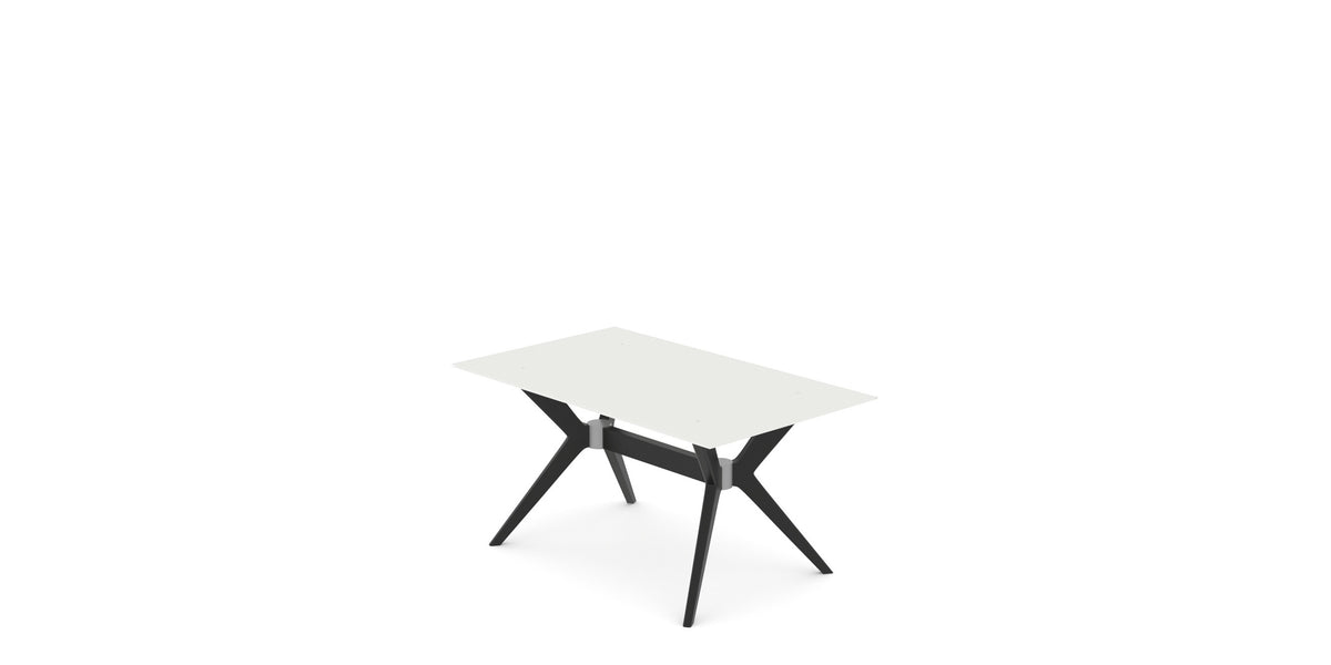 Canadel Downtown Fjord Dining Table in Peppercorn Washed, Snow WH Glass, view from above
