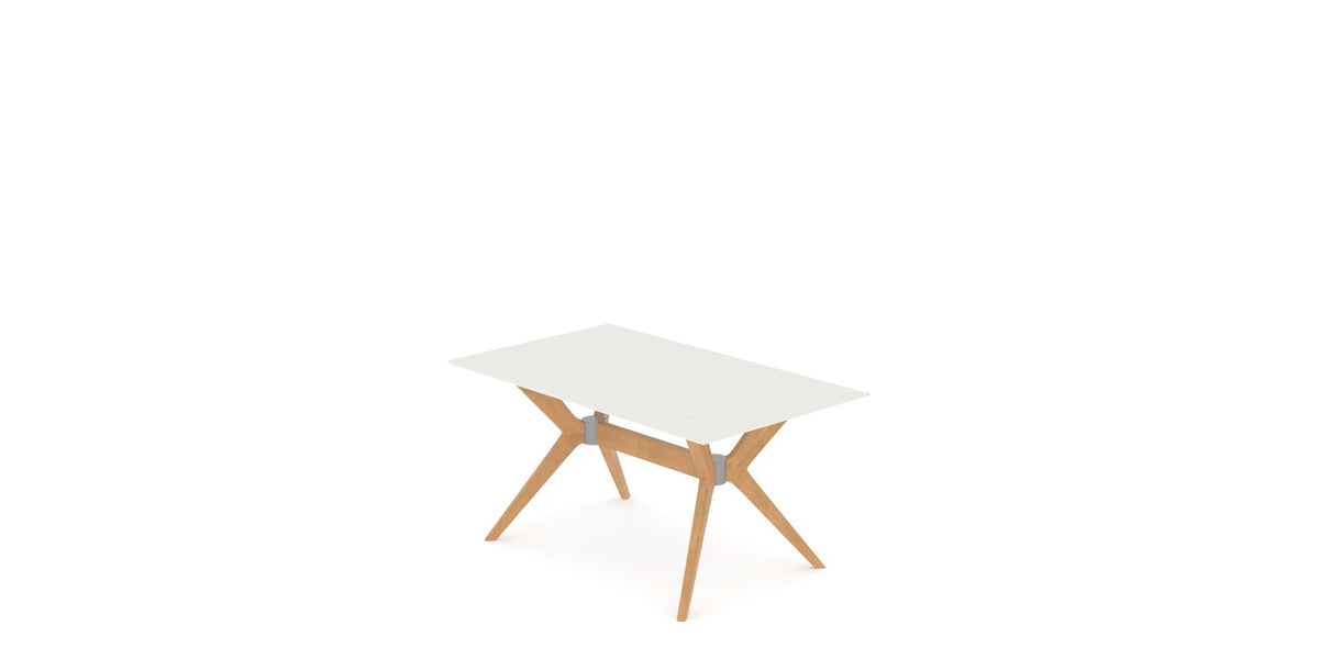 Canadel Downtown Fjord Dining Table in Caramel Washed, Snow WH Glass, view from above