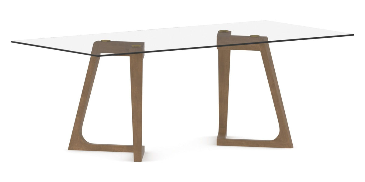 Canadel Modern Rectangular Dining Table 4072 with MN Base in Large Size, three-quarter view