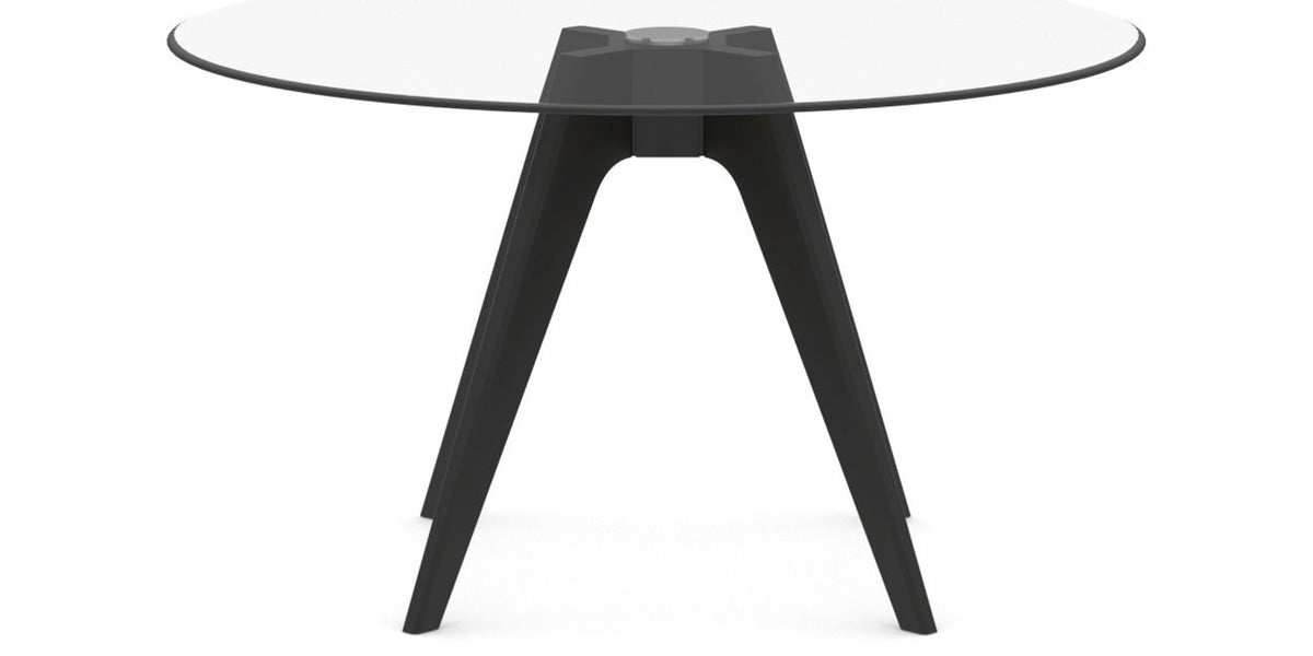 Canadel Downtown Round Dining Table with DQ Base in Large Size, side view
