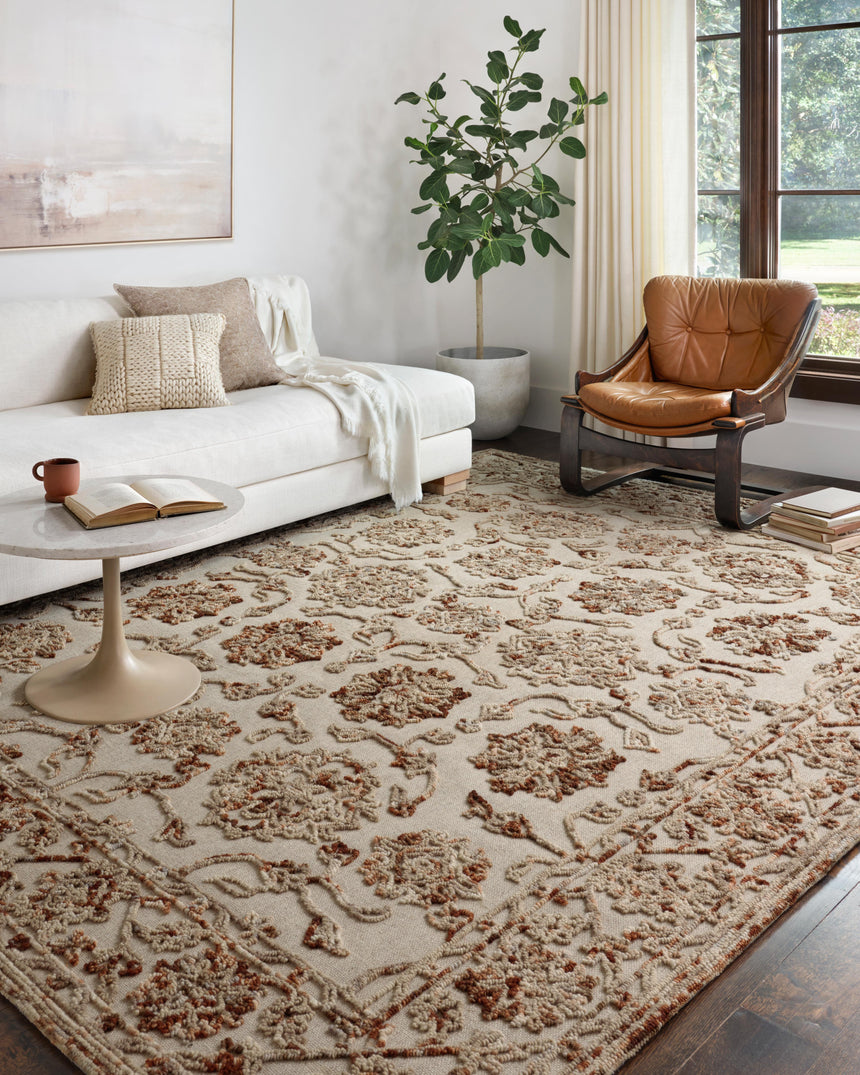 Halle Rug 03 | Taupe / Rust