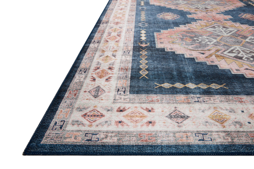 Heidi Rug 03 | Denim / Blush