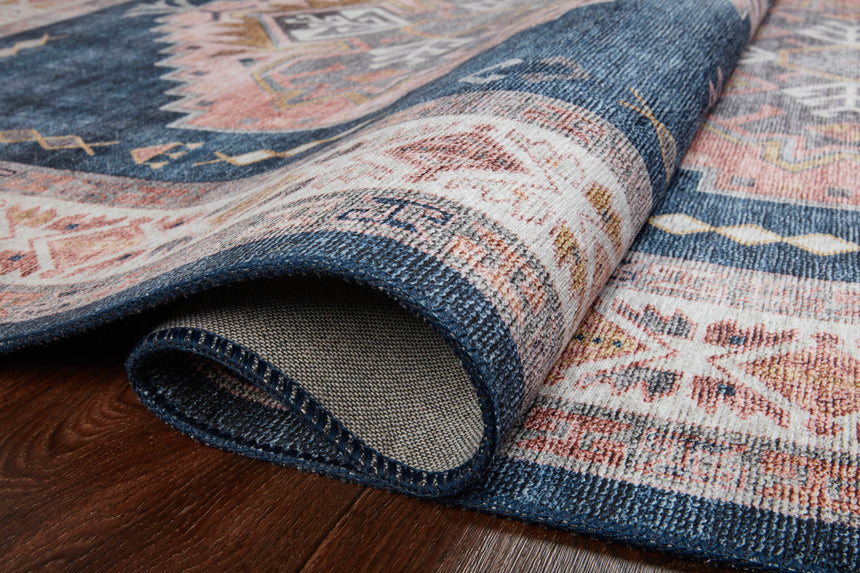 Heidi Rug 03 | Denim / Blush