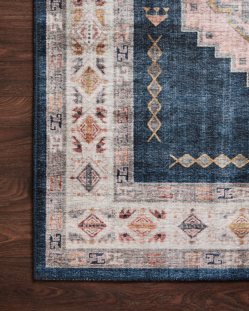 Heidi Rug 03 | Denim / Blush