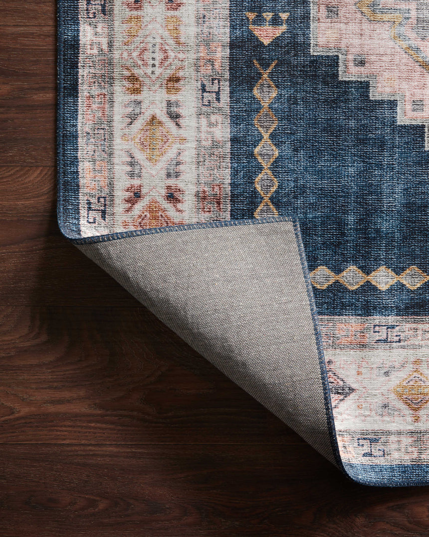 Heidi Rug 03 | Denim / Blush