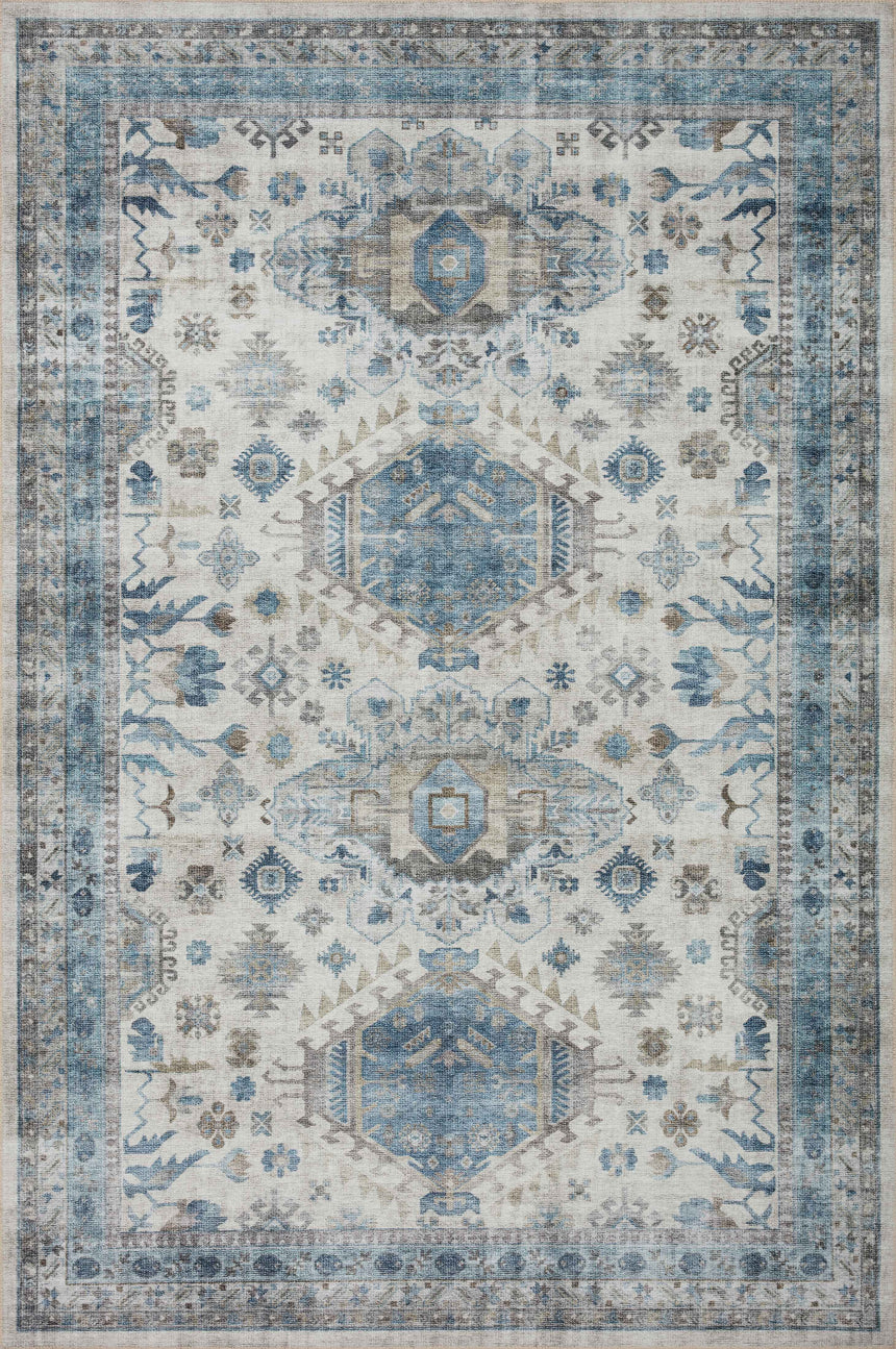 Heidi Rug 04 | Ivory / Ocean