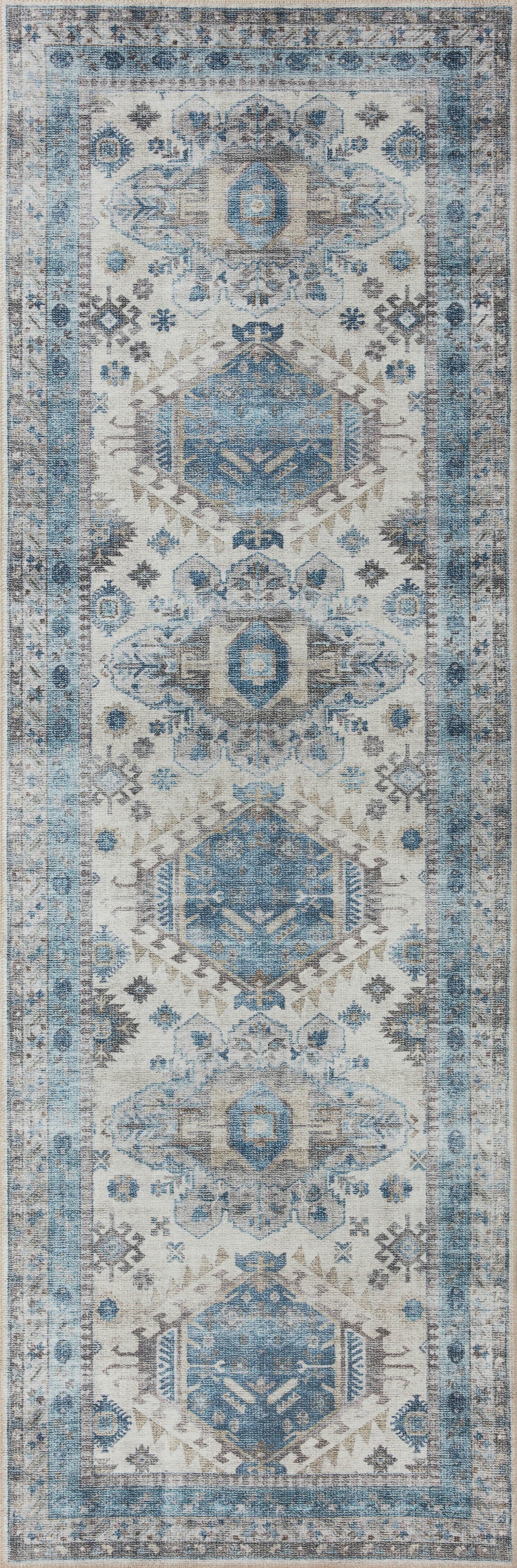 Heidi Rug 04 | Ivory / Ocean