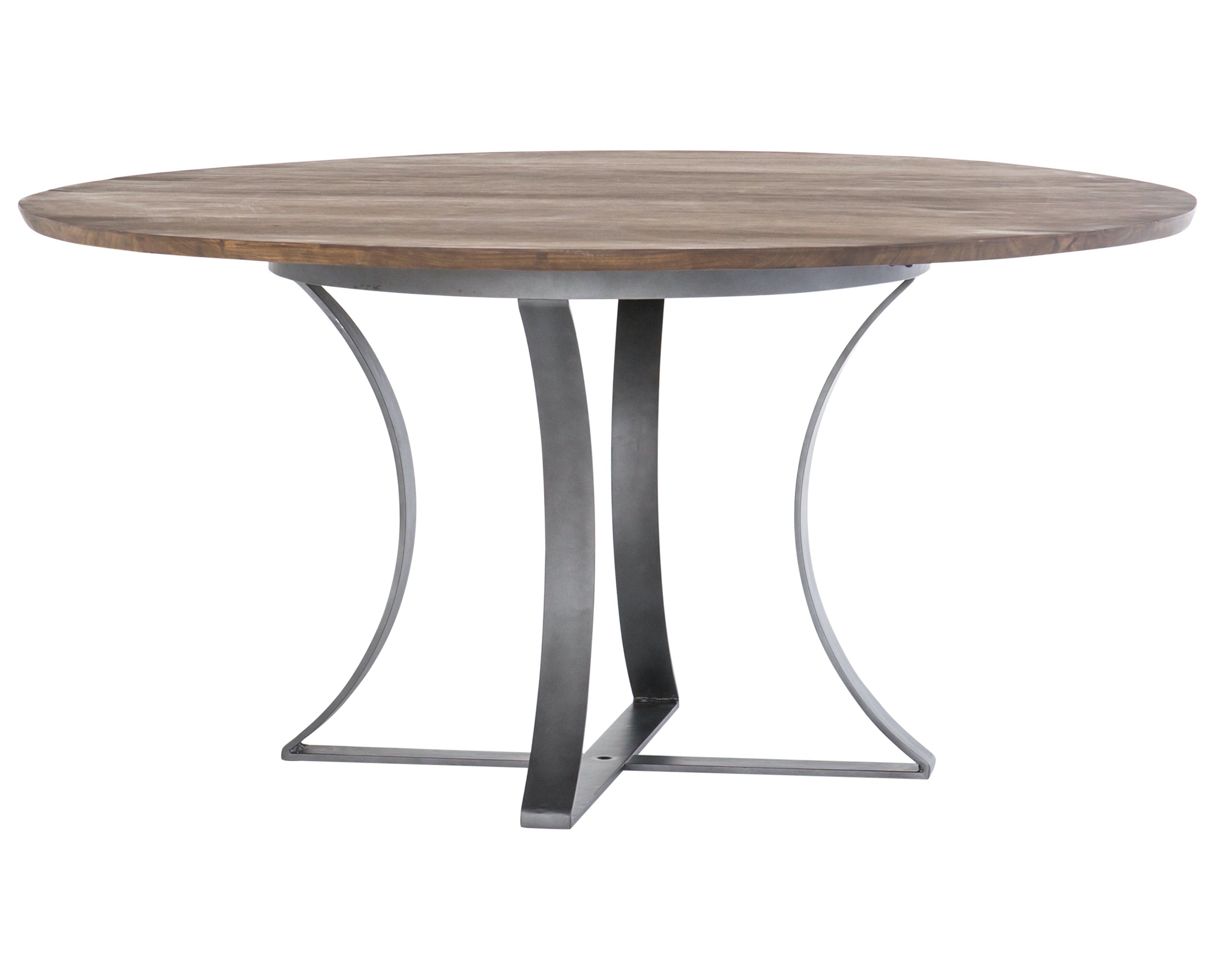 Tanner Brown Acacia with Dark Iron (60in Size) | Gage Dining Table | Valley Ridge Furniture
