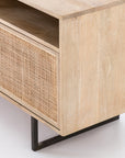 Natural Mango & Natural Cane with Charcoal Grey Iron | Carmel Media Console | Valley Ridge Furniture