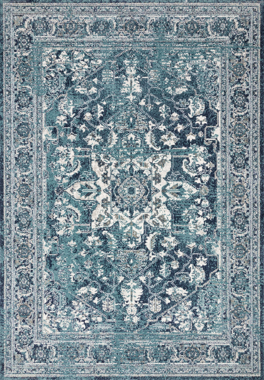 Joaquin Rug 01 | Ocean / Ivory
